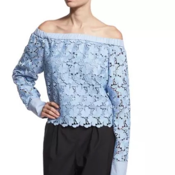 Robert Rodriguez off the shoulder lace overlay blouse size 4 - Picture 6 of 11